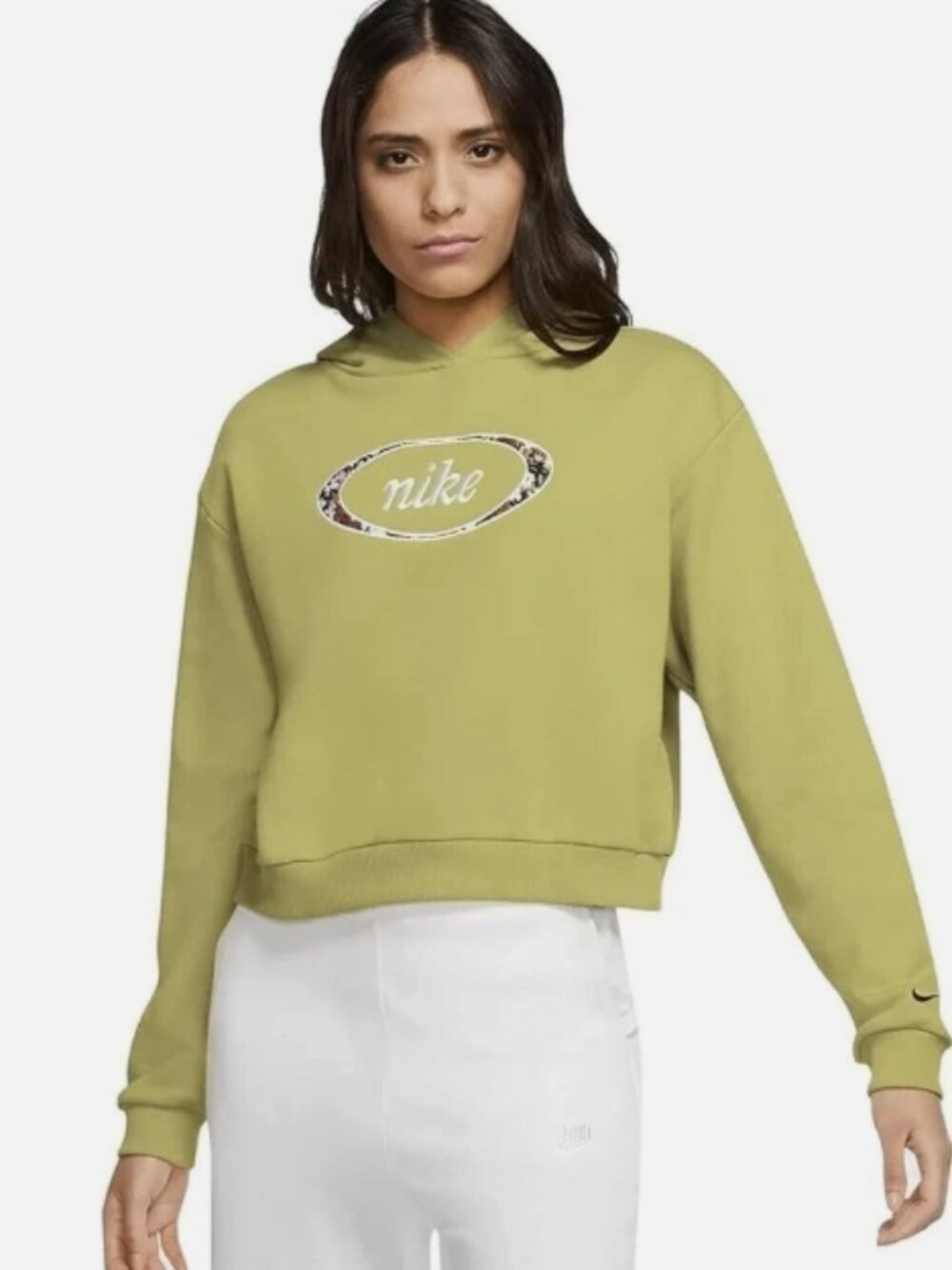 Nike Women's Plus Size Sportswear Crop Fleece PulloverHoodie (Tea Tree Mist) 2X